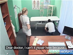 faux health center Hired handyman spunks all over nurses bum
