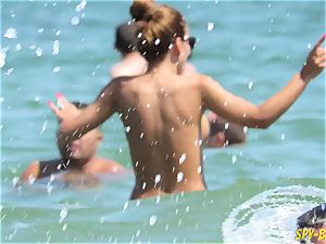 super-hot Amateurs bare-breasted voyeur Beach - fantastic fat bumpers honeys