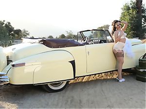 Lana Rhoades vintage car vulva play